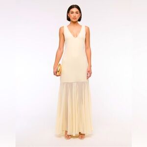 Abercrombie Plunge Godet Skirt Maxi dress